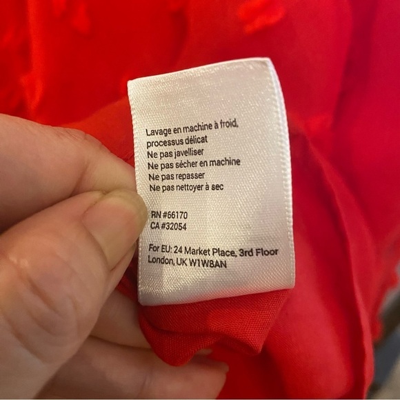 NWT~CHERRY KEEPERS Anthropologie Women Red Marlow Textured Midi Skirt Size XS - Picture 9 of 9